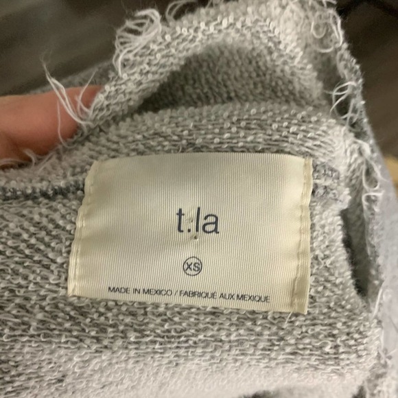 Anthropologie‎ t la lace up gray sweatshirt XS - Picture 6 of 8